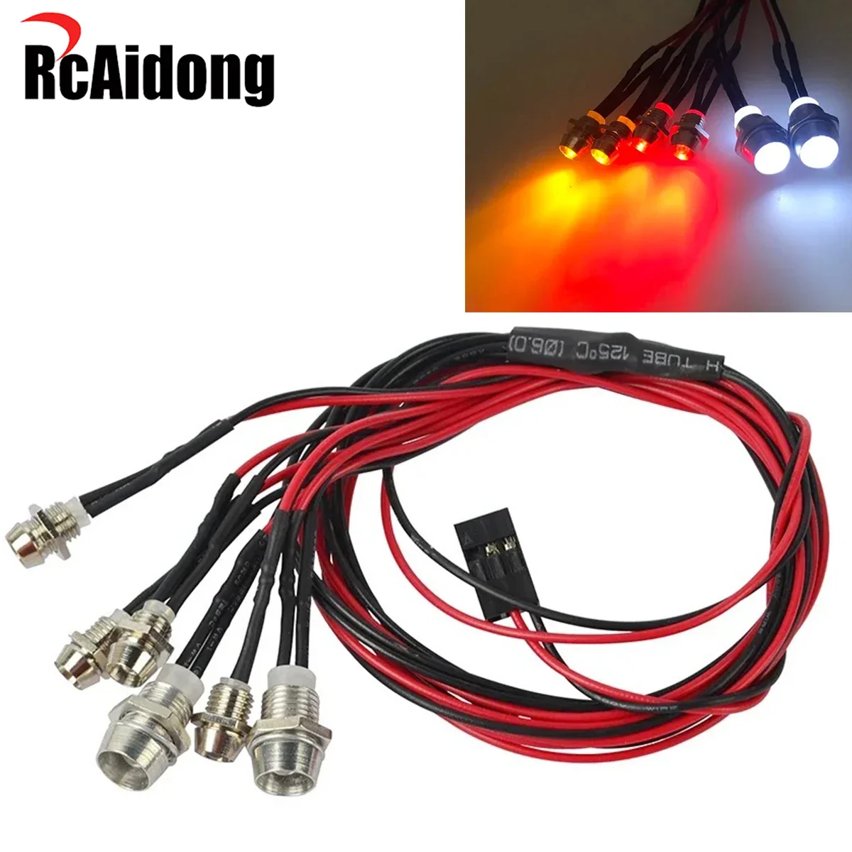 RC LED Lights Headlights Taillight Kit for 1/10 1/8 Scale RC Crawler Car Monster Truck Tank Off-Road Buggy RC4WD HSP Axial SCX10
