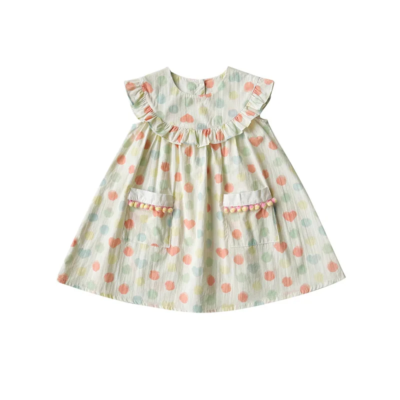 Kinder Meisjes Jurk Mode Koreaanse Kinderen Kant Schattige Print Peuter Baby Meisjes Lieve Prinses Jurken Van Hoge Kwaliteit