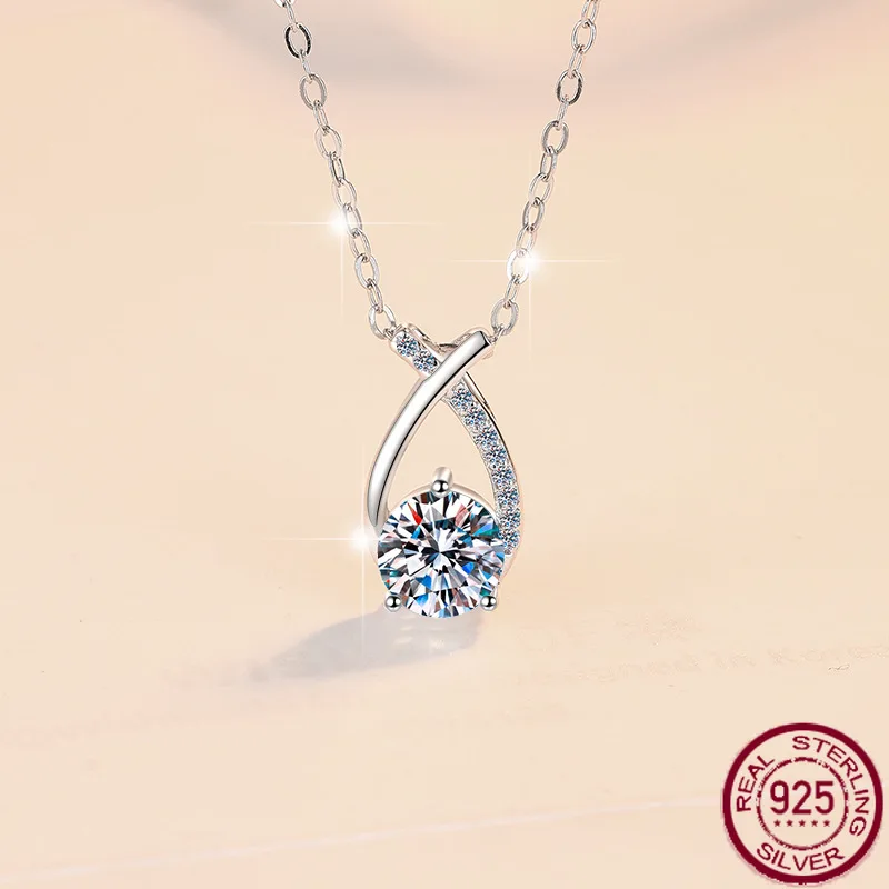 

Новое женское ожерелье из чистого серебра S925, кулон принцессы-русалки, милое модное ожерелье из муассанита GRA, свадебные украшения