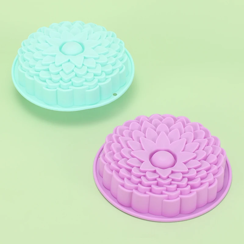 3D Flower Baking Tray Silicone Cake Molds Form Mousse Pizza Pan Large Bakery Dish Bakeware Tools DIY Toast Bread Moulds Ice Tray