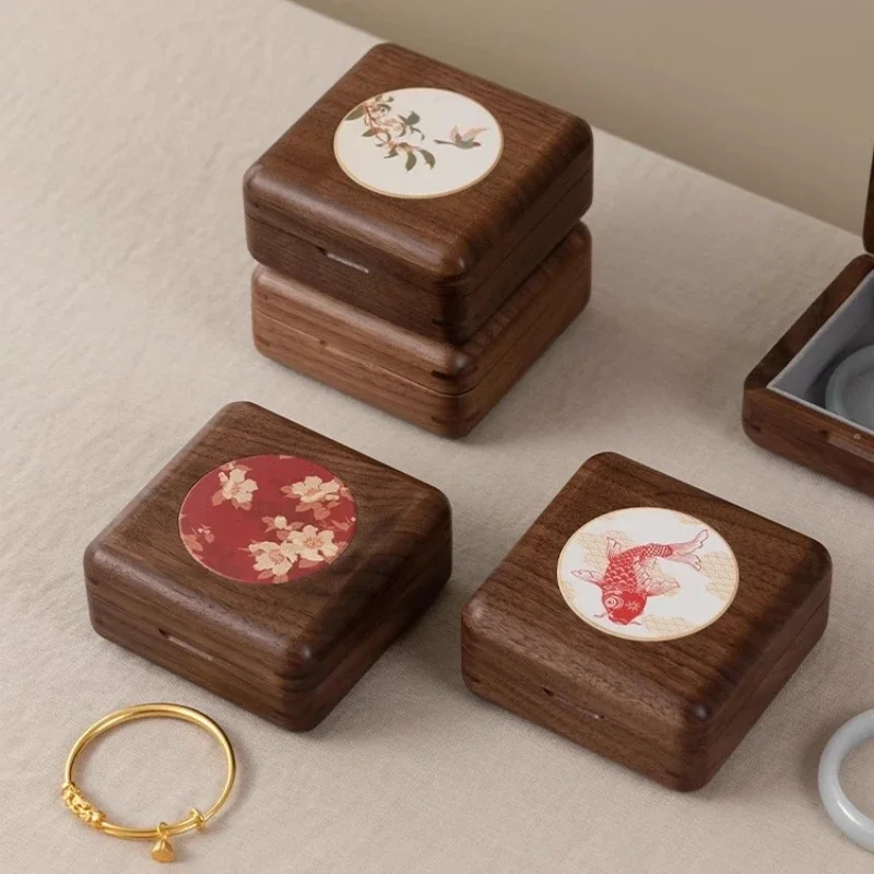

Bracelet Storage Box,Jewelry Square Box,Walnut Wood,Chinese Style,Birthday/Wedding Party Gift,Exquisite Craft
