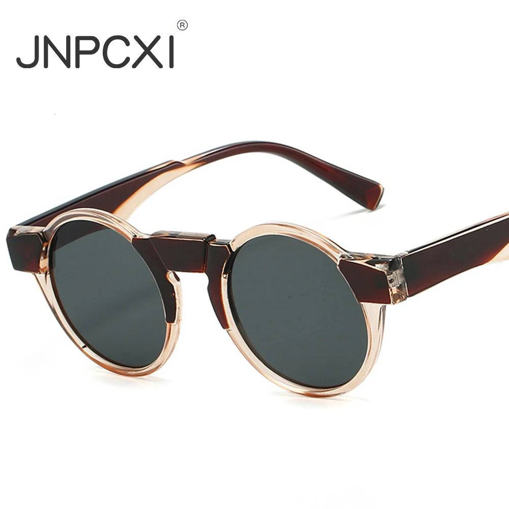 JNPCXI Retro Small Round Sunglasses Women Fashion Tea Candy Color Shades UV400 Men Trending Punk Sun Glasses