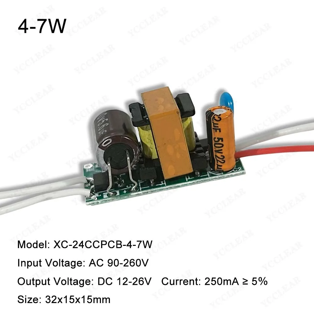 3W 4-7W 8-12W 13-18W 18-24W sterownik LED AC85-265V zasilacz 250mA transformator oświetleniowy dla majsterkowiczów LED moc światła