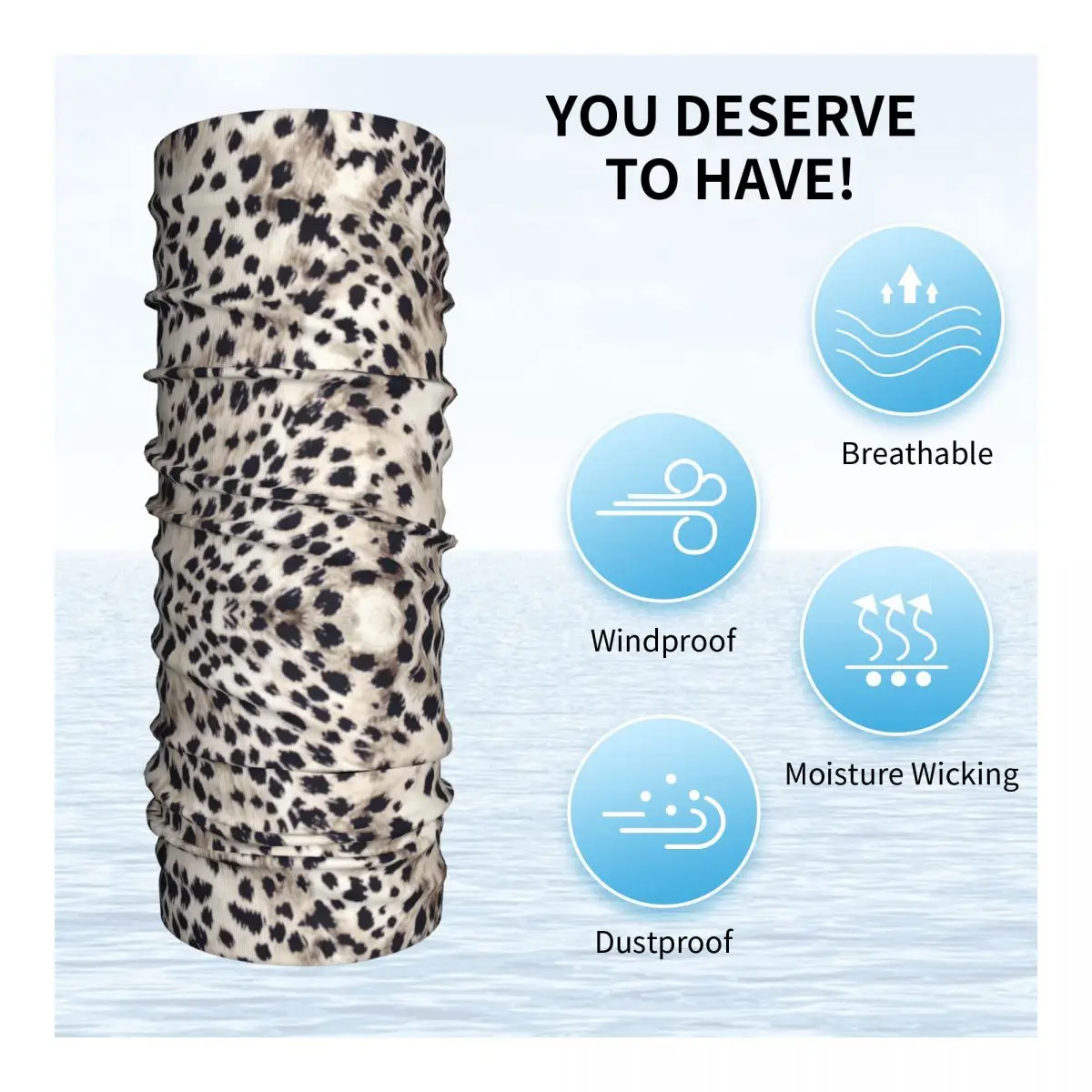 Faux Animal Fur Snow Leopard Leather Texture Winter Headband Neck Warmer Women Men Ski Running Tube Scarf Face Bandana Gaiter