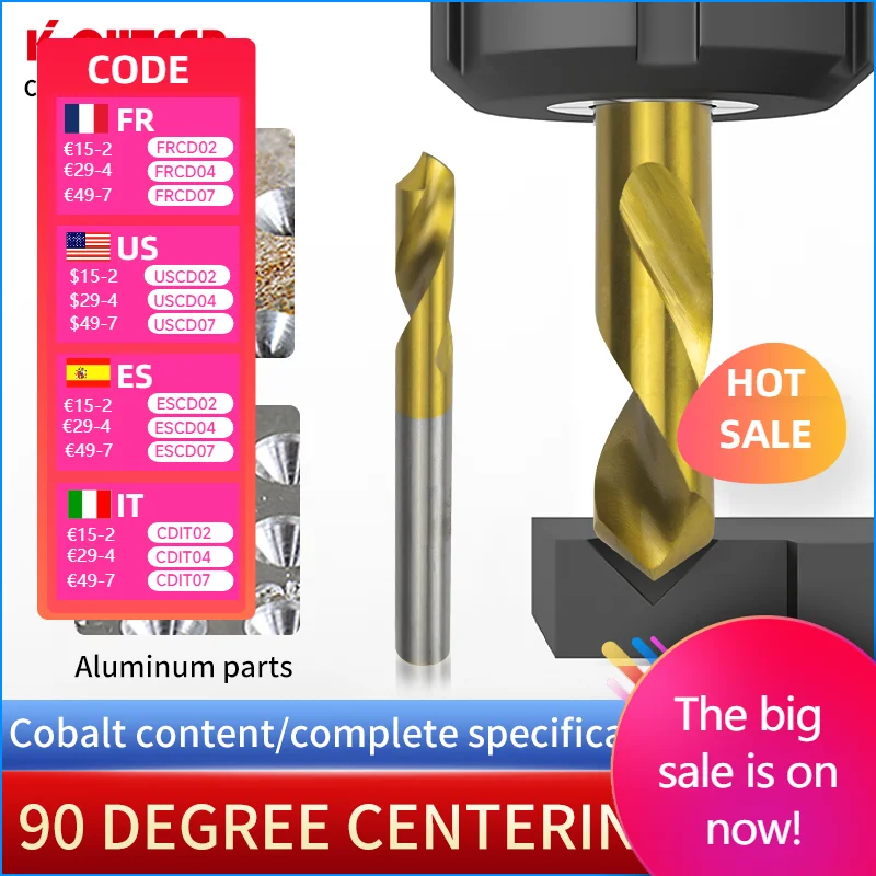 

Центрирующее сверло 90 градусов с фиксированным сердечником, высокоскоростная сталь, фаска, кобальтовое титановое сверло 3 мм, 4 мм, 5 мм, 6 мм, 8 мм, 10 мм, 12 мм, 16 мм