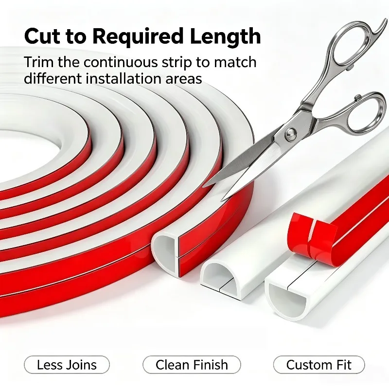1PC 1/2/3/4/5/10M 15x10MM D Shape Self Adhesive Weather Stripping Seal Strip for Door Window Frame Cabinet Gap Sealing
