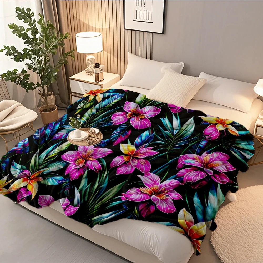 

Seasonal Decor Mid-century Modern Flannel Cozy Blanket Dream Flowers 18 Colour Weighted Blanket Quilted Bed Runner