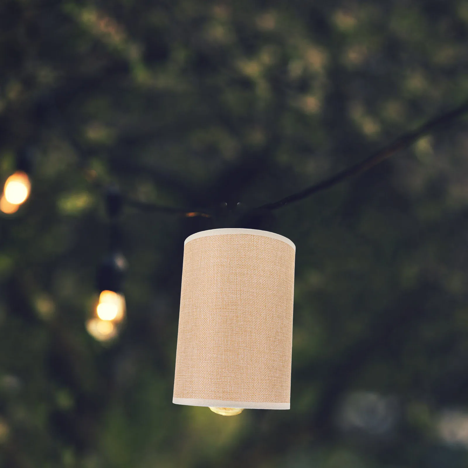 

Boho Linen Drum Lamp Shade Rustic Burlap Fabric Lampshade Bedside Table Floor Lamp Cover Decorative Light Shade