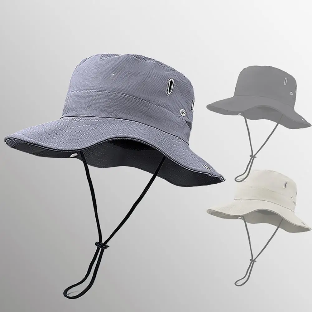 Sweat-absorbent Hat Breathable Mesh Sun Hat with Detachable Face Guard Adjustable Drawstring Fisherman Hat for 360° for Women