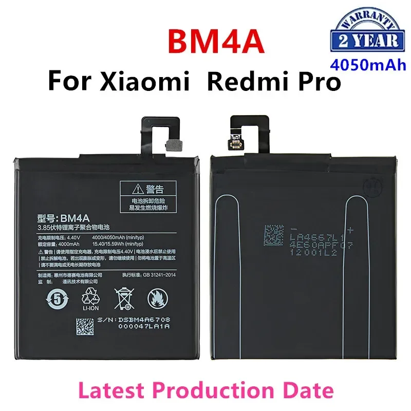 

Brand New BM4A 4000mAh Battery For Xiaomi Hongmi Redmi Pro BM4A High Quality Phone Replacement Batteries