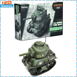 MENG Assemble Figure American Medium Tank M4A1 Sherman WWT-002 Assembly Model Room Ornament Custom Collectible Toy Birthday Gift