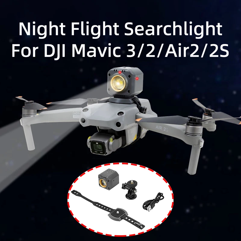 For DJI Mavic 3/3Pro/3Classic/Air 2/2S Drone Night Flight Searchlight LED Light Photography Fill Lamp Flashlight Accessories