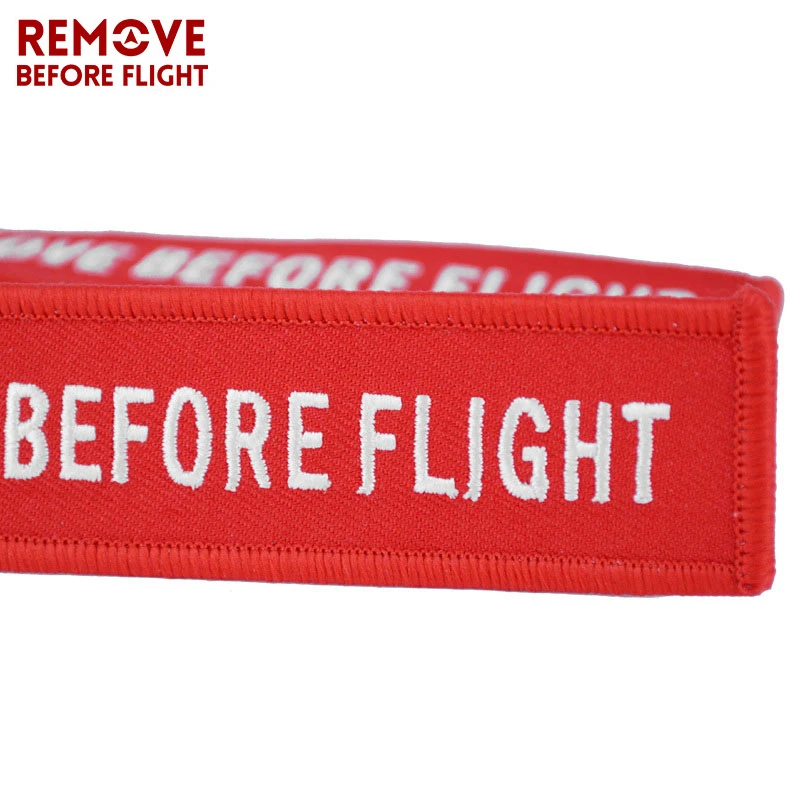 5PCS Remove Before Flight Car Key Chain Embroidery Aviation Gifts Keyring Key Tag Holder For Motorcycles Keychain image 5