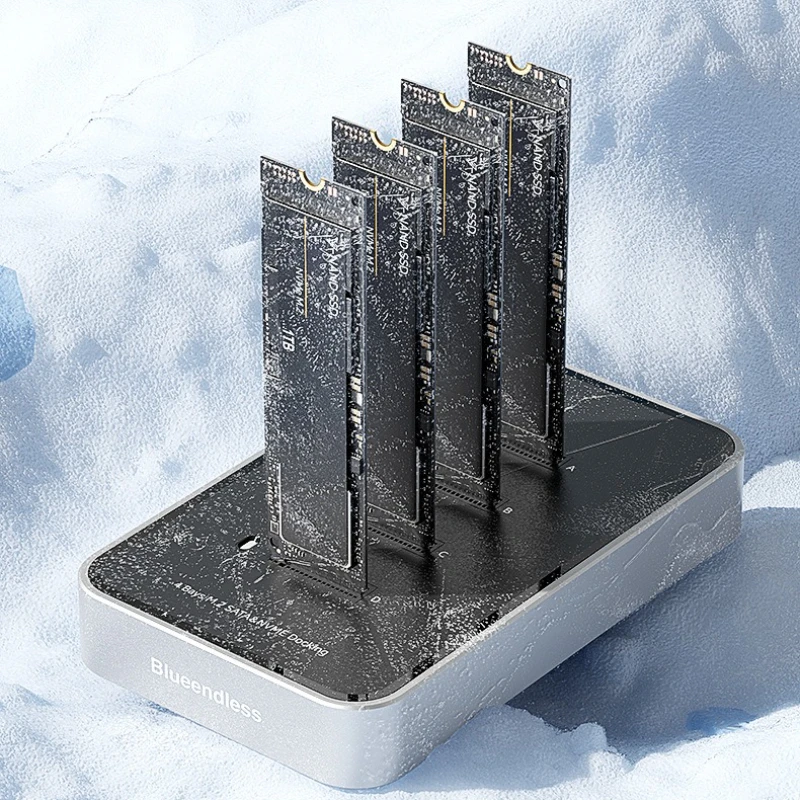 

Сиденье для чтения жесткого диска M.2 NVMe Type-c3.2 для планшета Iphone Поддержка жесткого держателя M.2 NVMe/SATA 10 Гбит/с 12 В/3 А 4 диска для жесткого диска одновременно