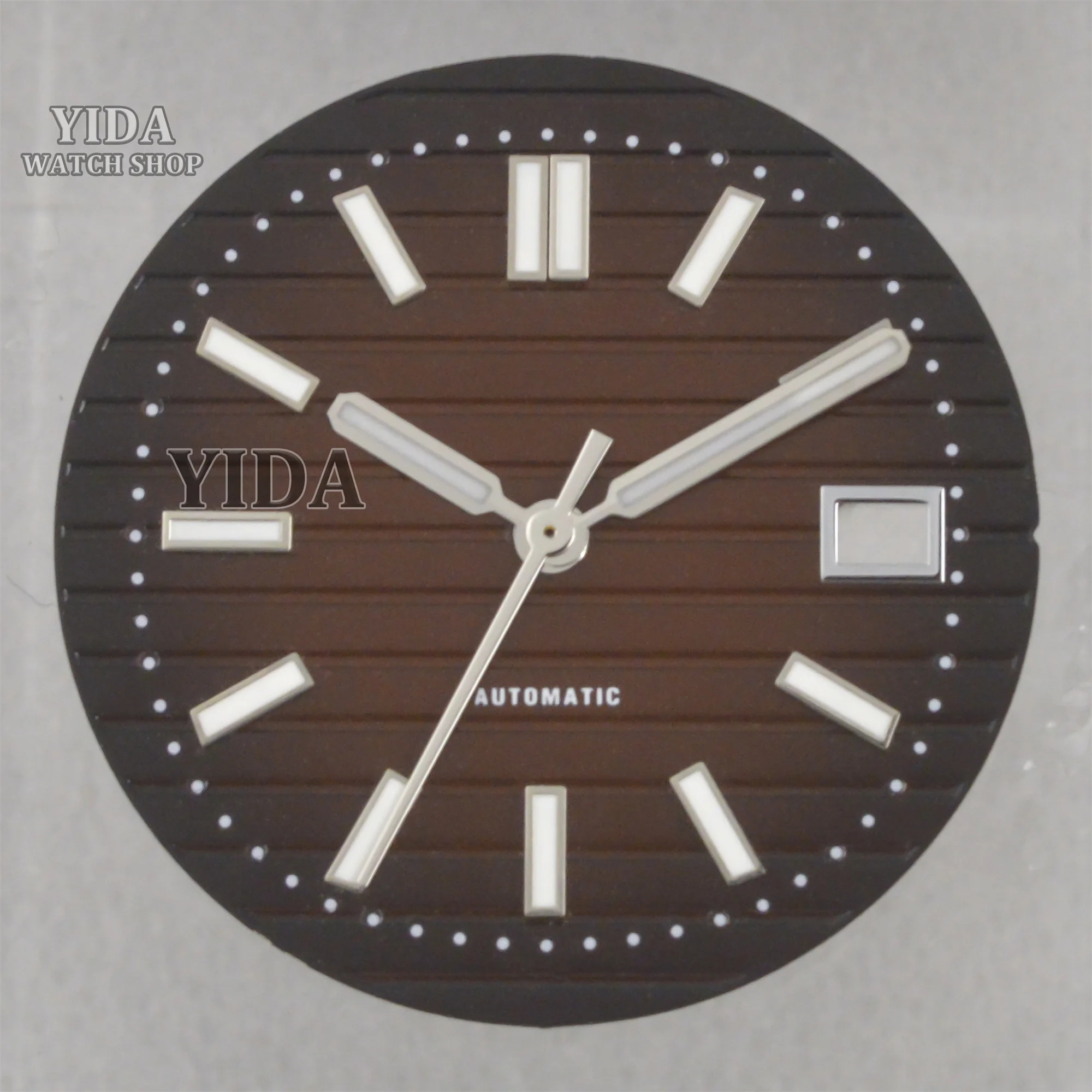 NH35 Watch Dial 30.5mm Green Luminous Face Pointers for Nautilus NH35 Mechanical Movement Watch Faces Accessories Repair Tools