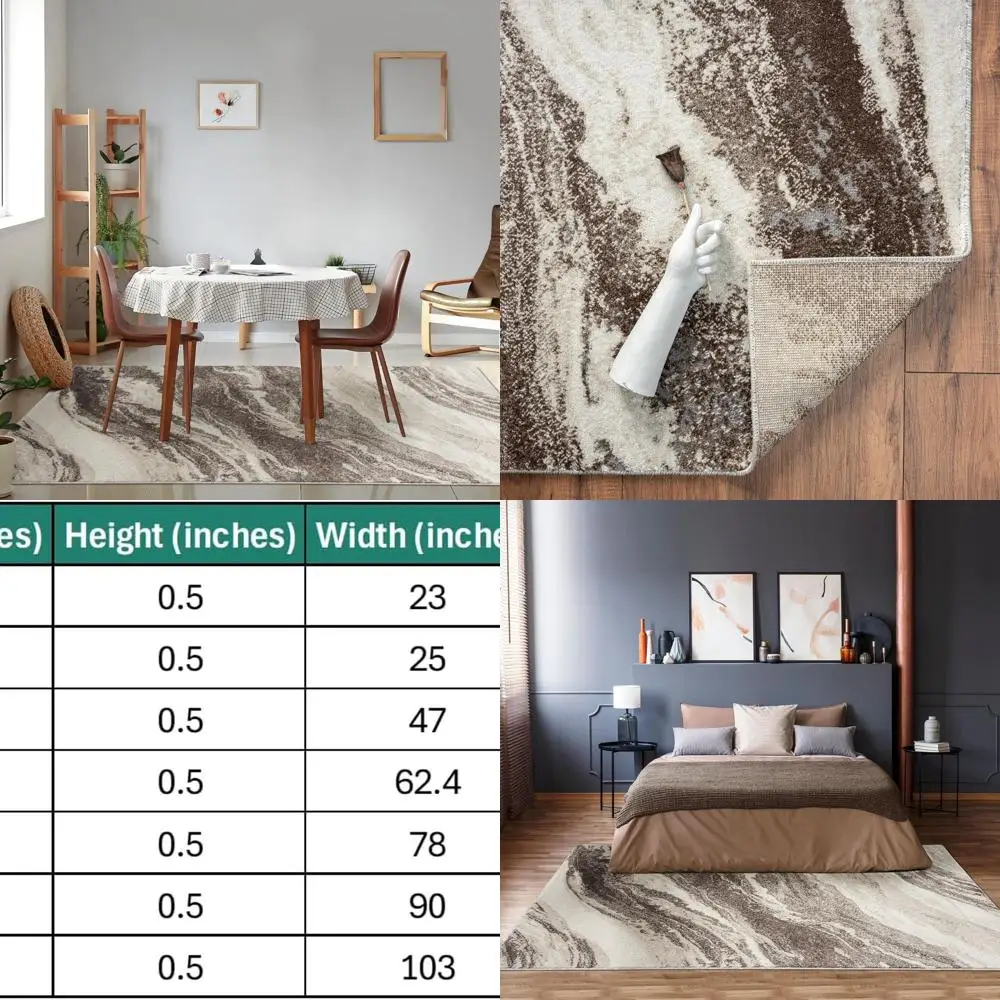 Art Deco 7983 Brown 8x10 Rug, Lagos Collection Geometric Design