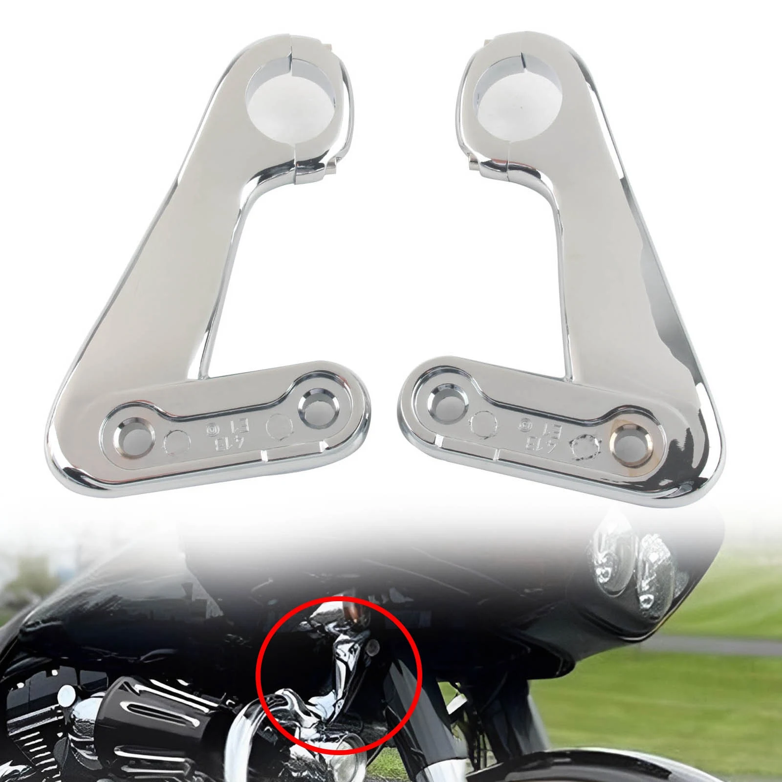 2 Pcs/Set Motorcycle Accessories Front Fairing Support Bracket Mount Black Chrome Parts For Harley Road Glide 2010-2013