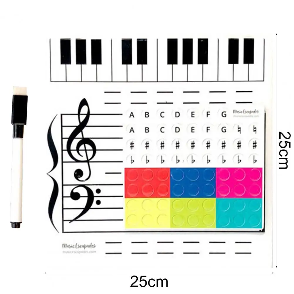 Tablero de música para el hogar, tablero de papel magnético innovador, instrucciones musicales agradables, tablero blanco para el hogar, 1 Juego