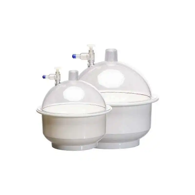 Plastic vacuum dryer with lid, double valves, PP polypropylene drying dish, transparent dryer with pressure gauge, vacuum tank,