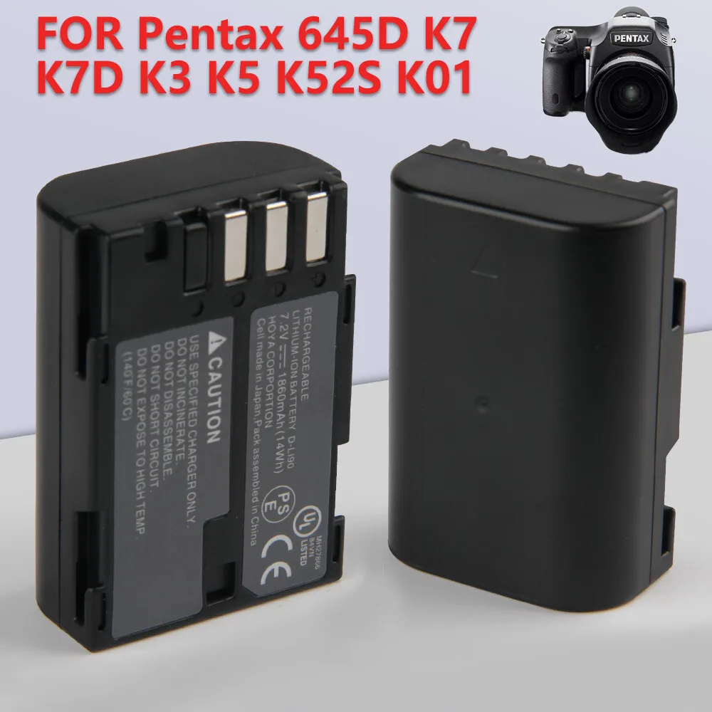 

Сменный аккумулятор камеры D-Li90 для Pentax 645D K7 K7D K3 K5 K52S K01 1860 мАч
