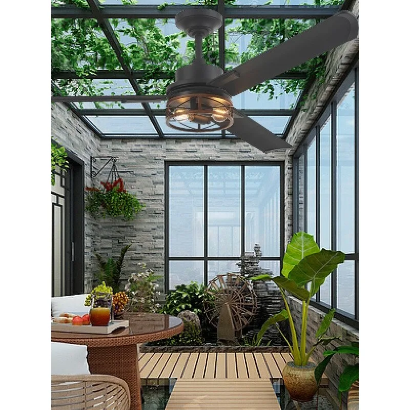 سبائك الألومنيوم ورقة في الهواء الطلق ضوء مقاوم للماء واقية من الشمس مروحة السقف ضوء غرفة الشمس جناح غرفة المعيشة غرفة الطعام #4