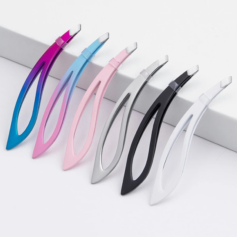 New Ingrown Hair Tweezers Precision Set for Eyebrow and Eyelash Grooming Leaf Shape for Easy Grip and Gentle Make up Tools