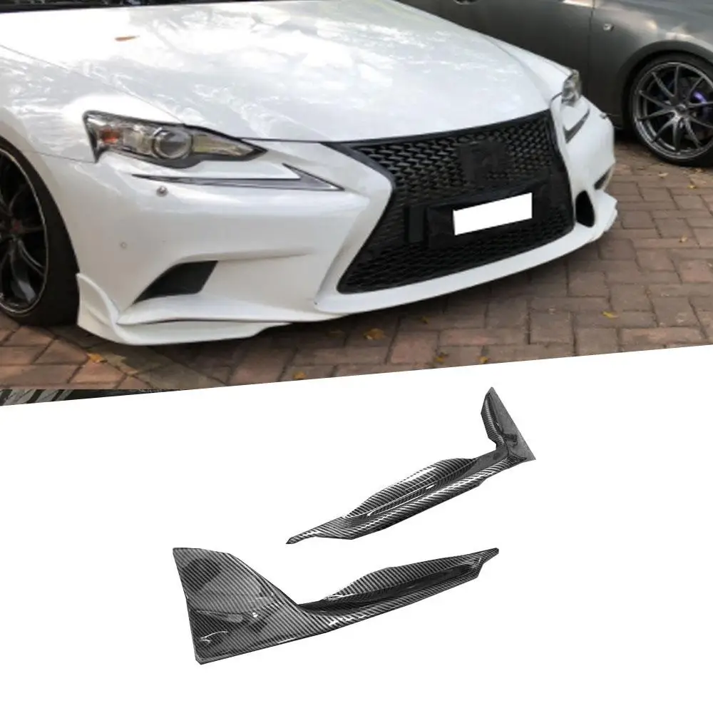 2PCS Carbon Fiber Car Front Bumper Splitters for Lexus IS250 300 IS F Sport Sedan 4 Door T Style 2013-2016 Frpnt lip Bumper FRP