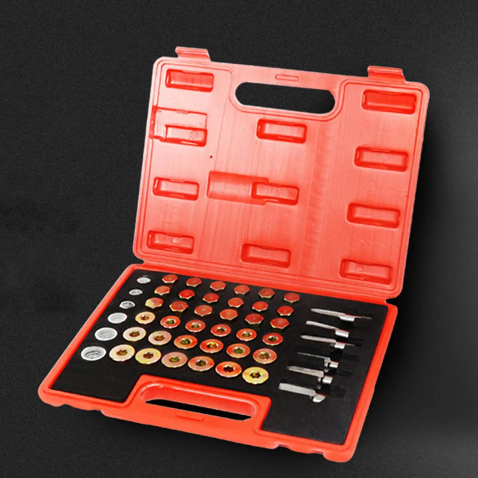 114Pcs Oil Pan Thread Repair Kit Accessories Install Faster Replacement Thread Taps Oil Drain Pan Thread Repair Kit Carry Case