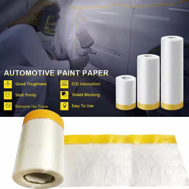 Masking Film Tape Assorted Best Masking Tape for Painting Car/painting Wall Pre Taped Masking Film Painter Applicator Dustproof
