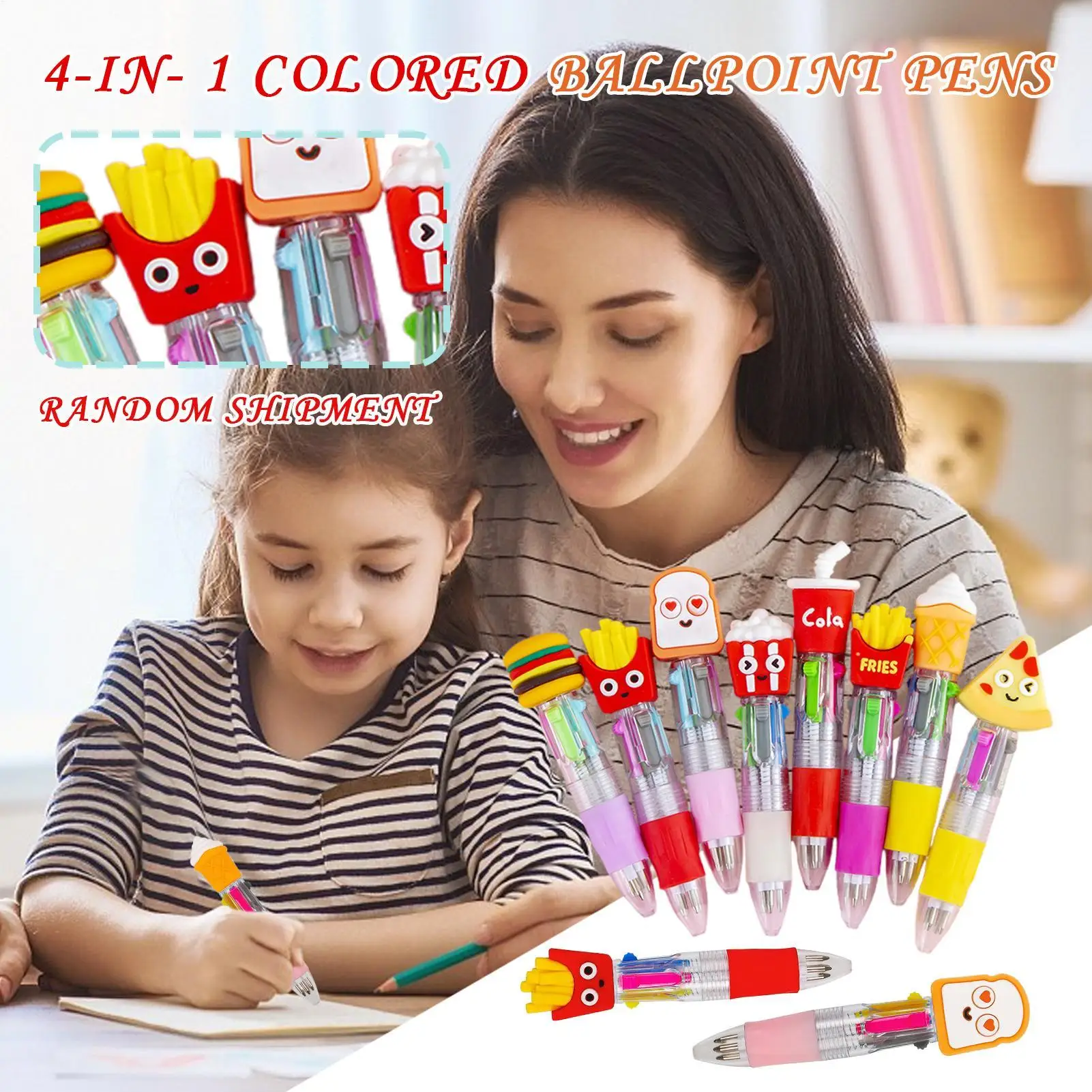 학생 젤 잉크 펜 쓰기용 4색 개폐식 젤 펜 10개 얼룩 방지 인체공학적 그립 부드러운 귀여운 문구