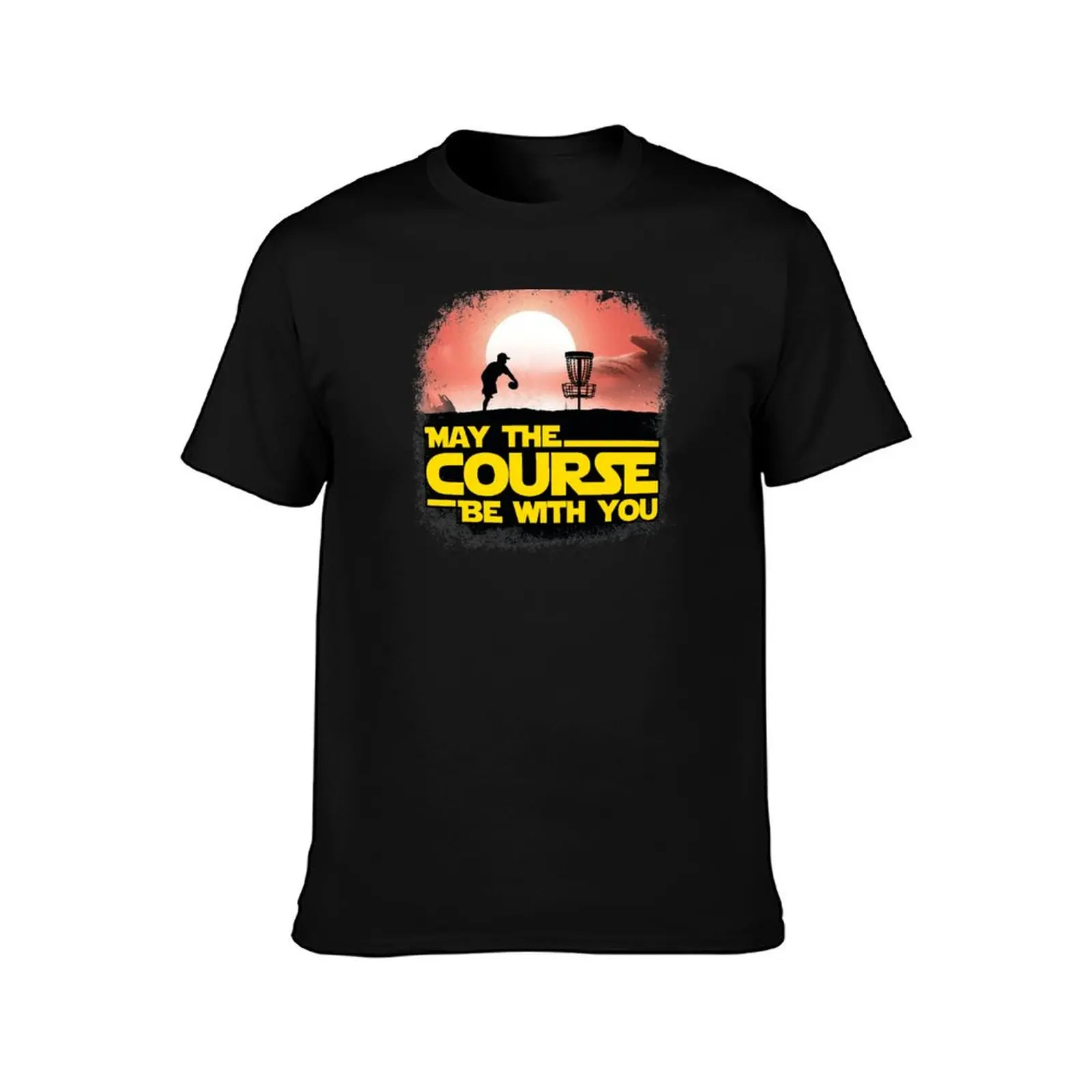Premium May the Course Be With You Disc Golf T-Shirt Casual Everyday Wear T-Shirt