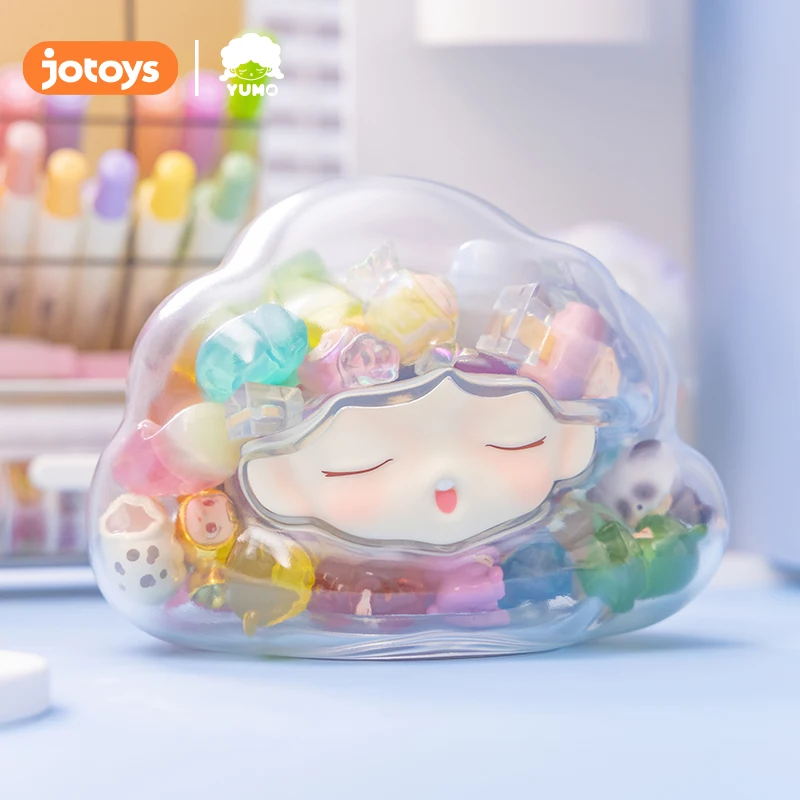 JOTOYS YUMO Cloud Vinyl Storage Jar Mini Figure antipolvere cornice trasparente Cute Anime Figure Desktop Ornaments Collection