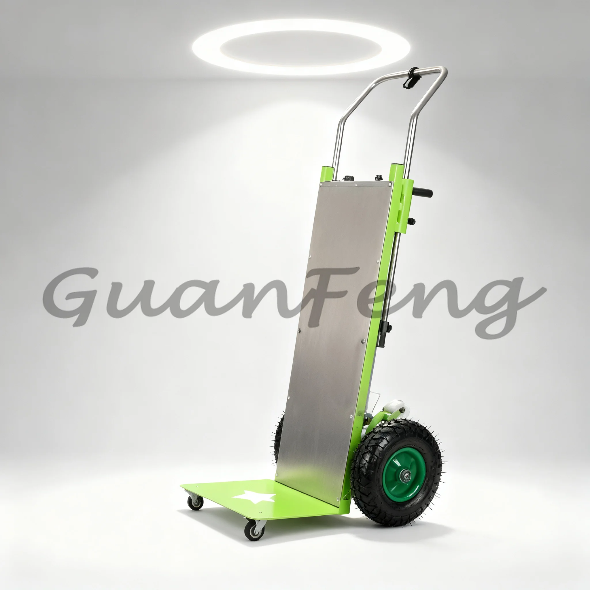 Portable Foldable Electric Stair Climber Cart, Hand Push Cargo Transport Vehicle for Household Moving and Freight Delivery