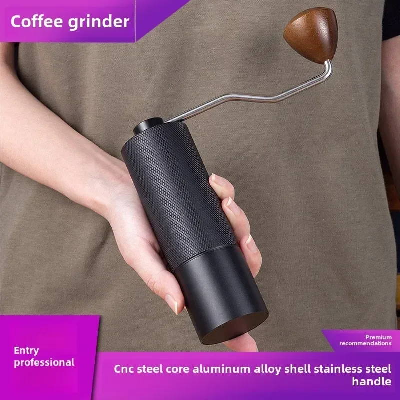 Manual Coffee Grinder CNC Stainless Steel Professional Double Bearing Adjustable Hand Burr Coffee Bean Grinding