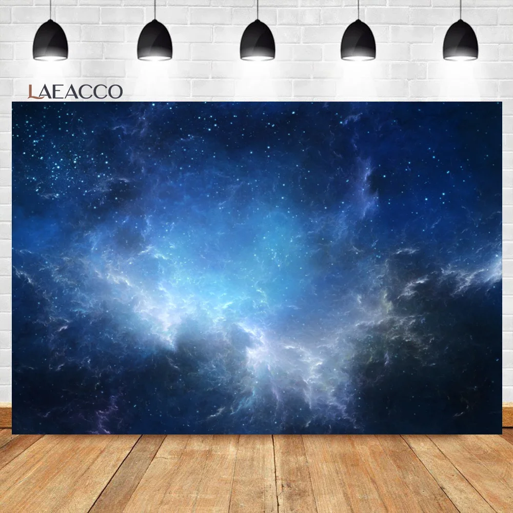 Laeacco Night Starry Sky Clouds Photography Backdrops Baby Shower Photo Backgrounds Newborn Photophone Child Portrait Photozone