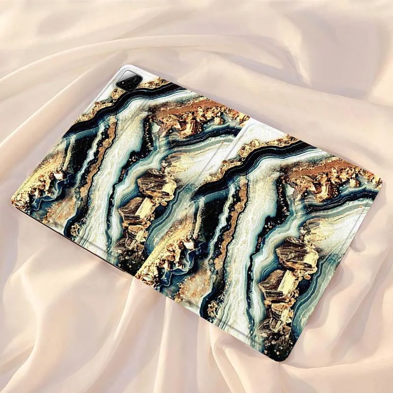 

Blue Agate Stone Pattern Tablet Case For Xiaomi Redmi Mi Pad 4 5 6 7 8 K SE Mini Pro Plus Max 10.1 11.2 inch