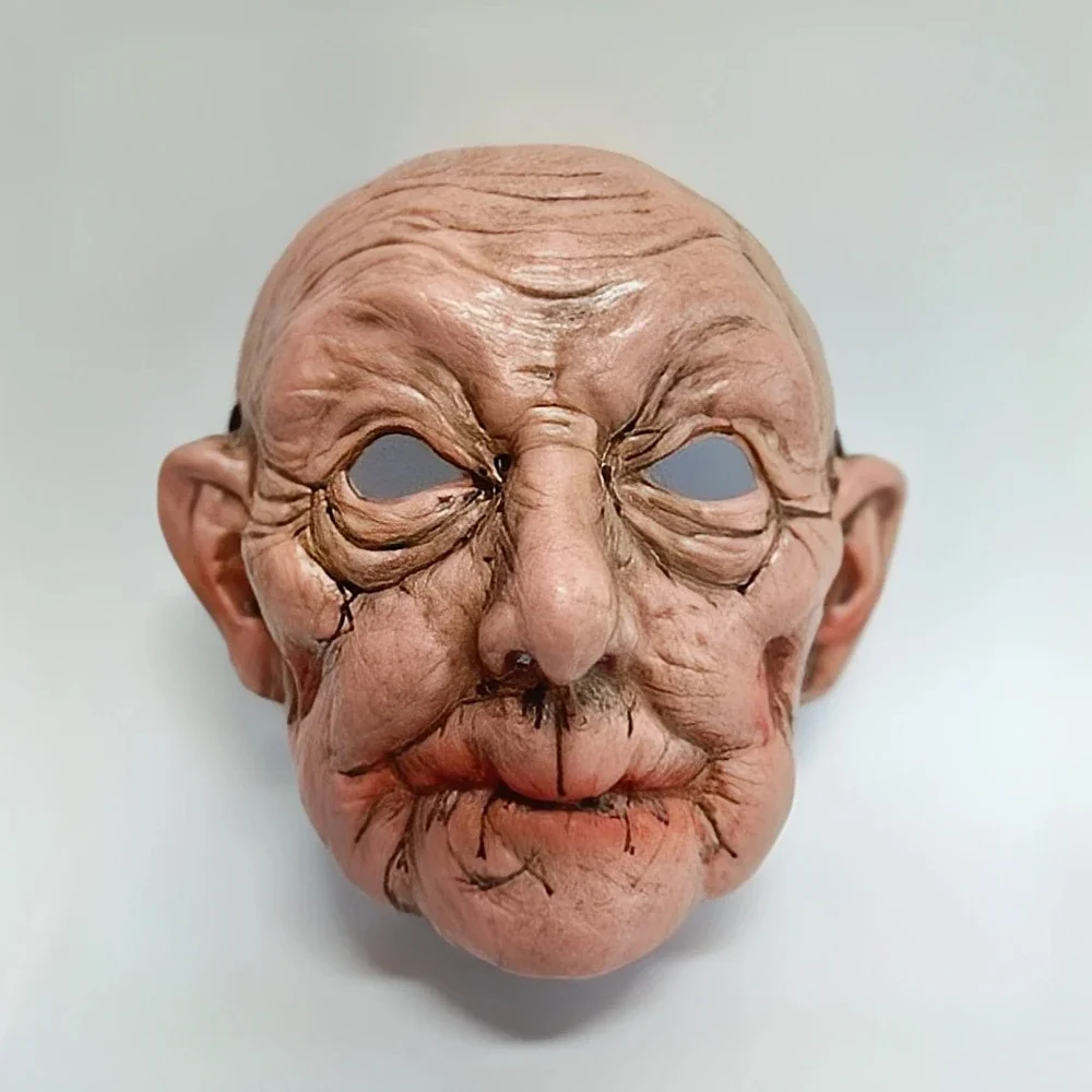 Alter Mann Frau Maske Lustiger alter Mann Cosplay Party Maske Halloween Oma Gruseliger Älterer Großvater Party Mann Falten Kostüm Requisiten