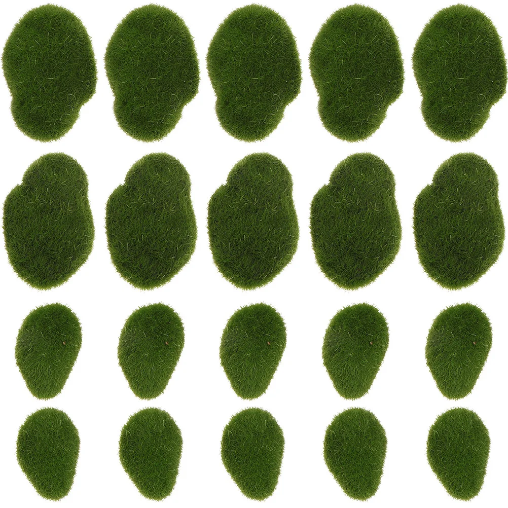 

24 Pcs Faux Artificial Moss Stone Decorative Stones Simulated