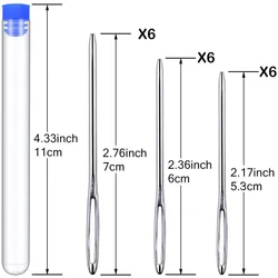 18/12szt Tępe igły z dużym okiem Igły dziewiarskie do przędzy ze stali nierdzewnej Skórzana igła do szycia Ręczne narzędzia do szycia