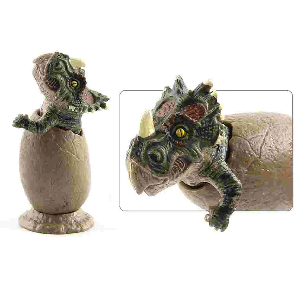 3pcs Hatching Dinosaur Eggs Model Half-hatching Dinosaur Eggs Adornment Dinosaur Eggs Desktop Adornment