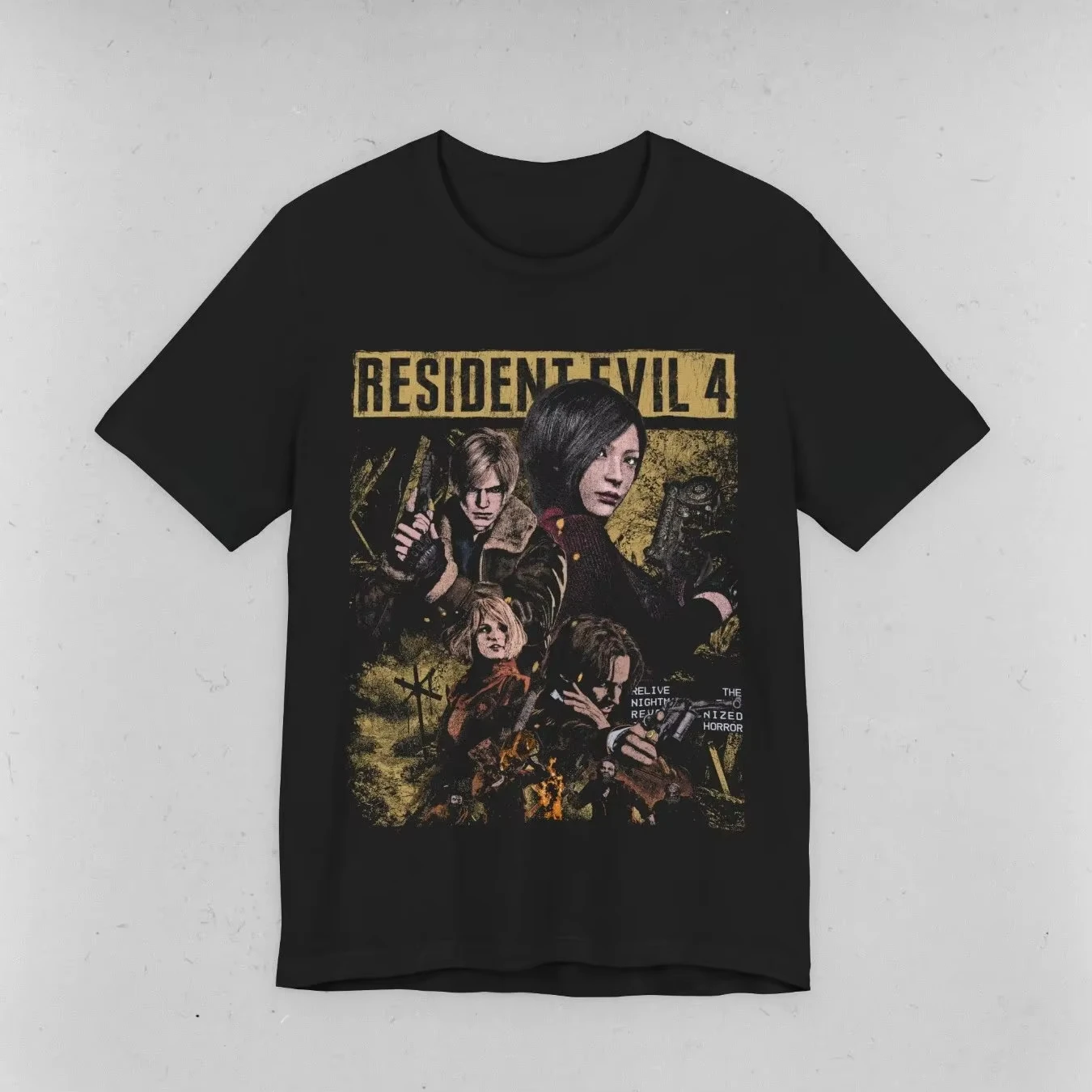 Vintage Horror Theme Game Streetwear Resident Evil Biohazard Oversized T-shirts Men Loose Oversized Cotton Streetwear Tees