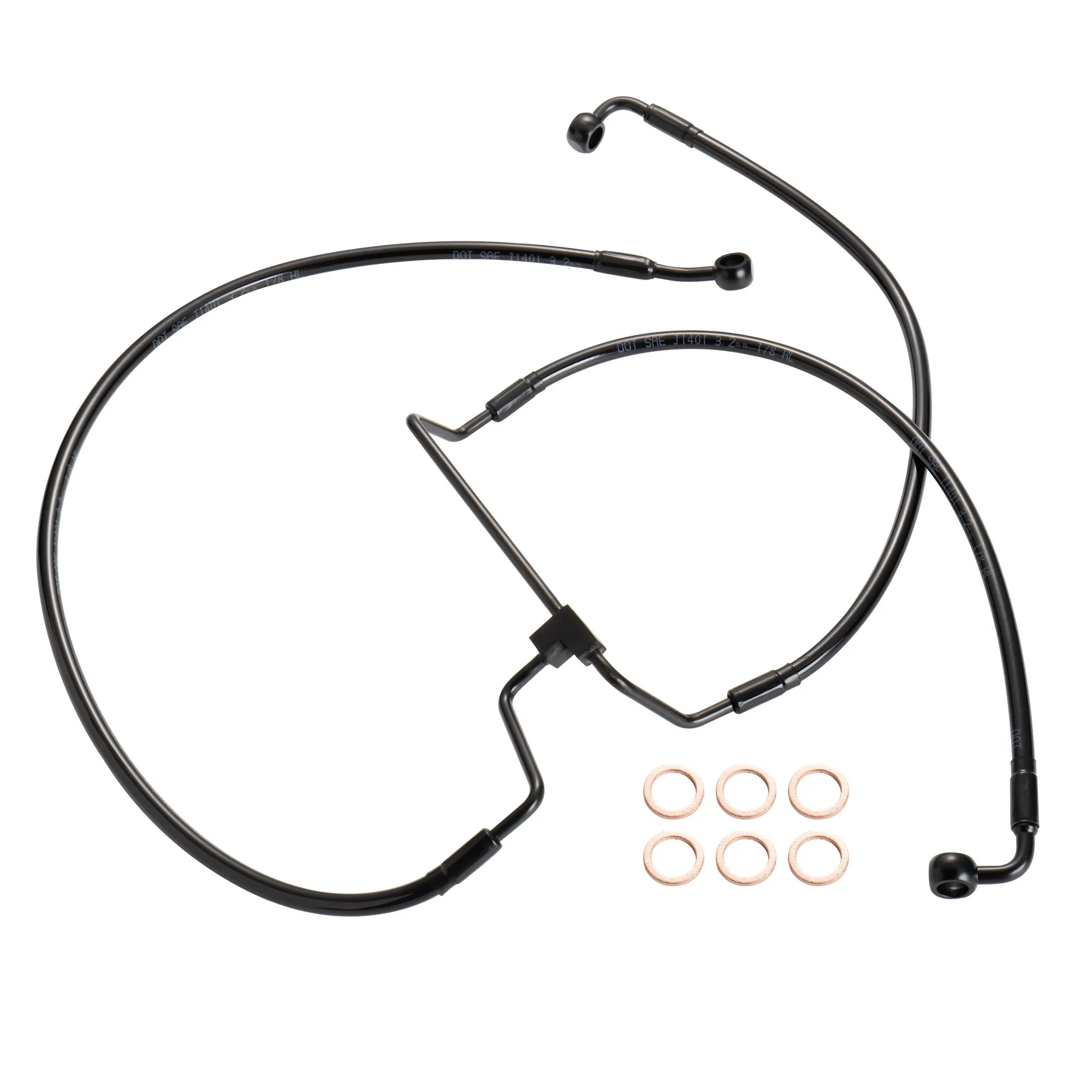

12/14/16" Handlebar Extension Front Brake Line No ABS for Harley 2014-2023 Touring Road King Glide Street Electra Glide