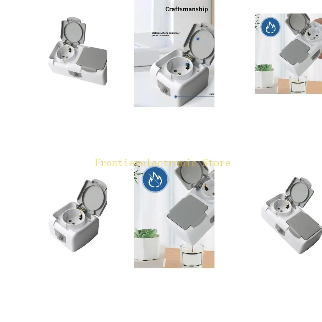 G8DB Industrial 16A Socket with Reinforced Hinged Cover Perfect for Dust Water Protections and Safety Rainproof Installation