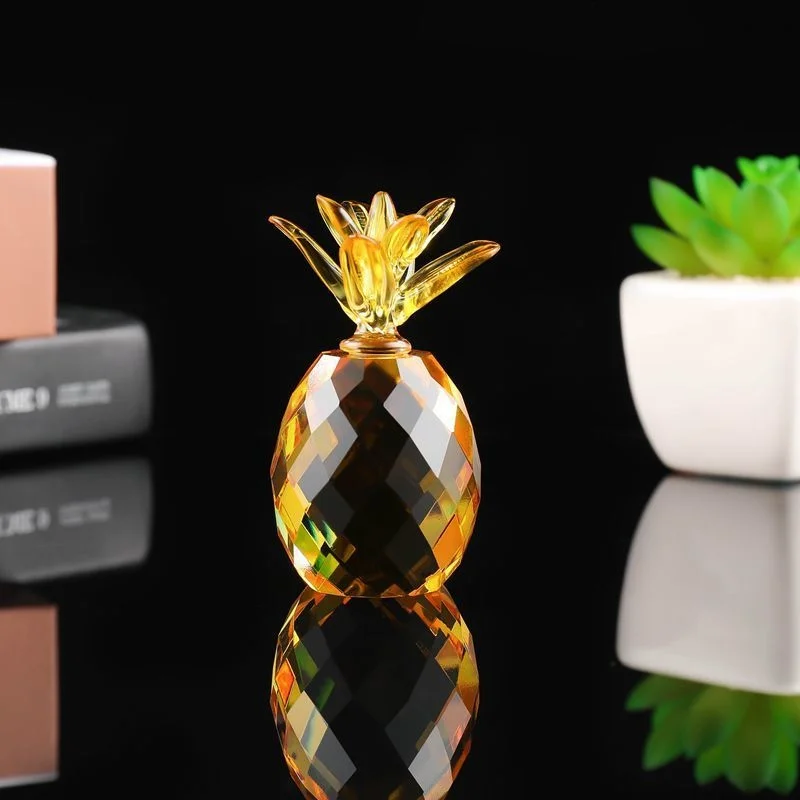 Crystal Pineapple Figurines Desktop Mini Ananas Gifts Deco Home Decorations Desk Accessories