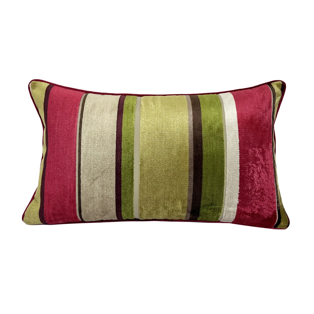 Fashion Popular Lumbar Pillow Case 30x50cm Green Jacquard Woven Soft Abstract Armchair Cushion Cover 1 Piece Pack