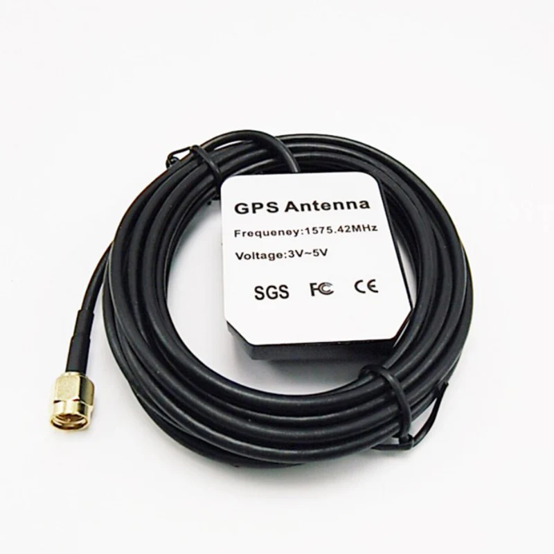 1 pc External Gps Dual Antenna, High Precision Active Patch Ceramic Antenna, Suitable For Car Dashboard Dvd Audio Head Unit
