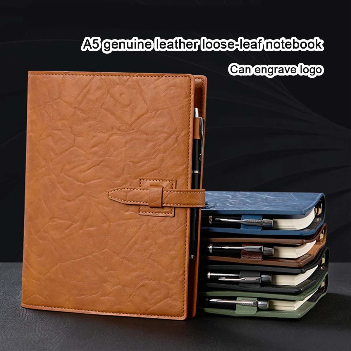 Leatherwork Logo - (Возможна гравировка логотипа) Бизнес-блокнот А5 из