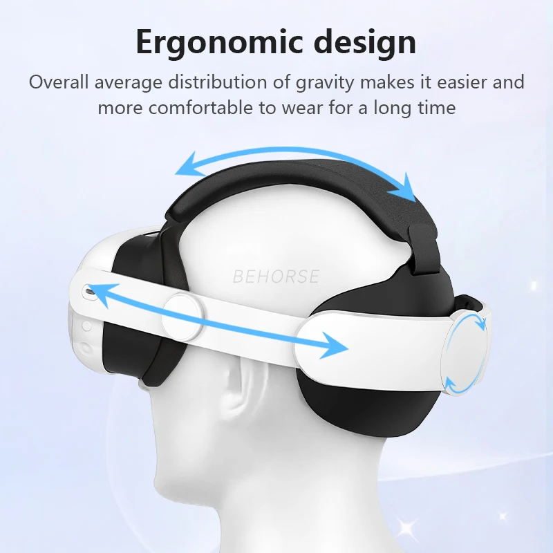 حزام رأس قابل للتعديل لـ Oculus Quest 3 VR مريح في الارتداء، حزام Elite لملحقات Meta Quest 3S VR