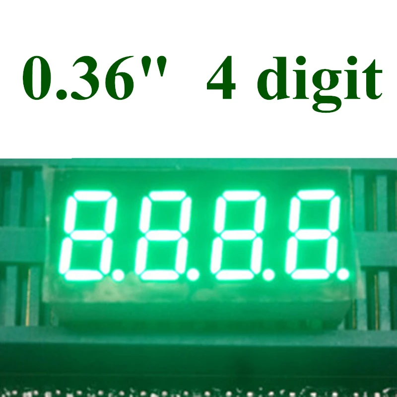 

20PCS Pure green 0.36 inch 4 Digit 7 Segment digital Light LED Numeric Digital Display,Cathode 0.36" 0.36in digit tube