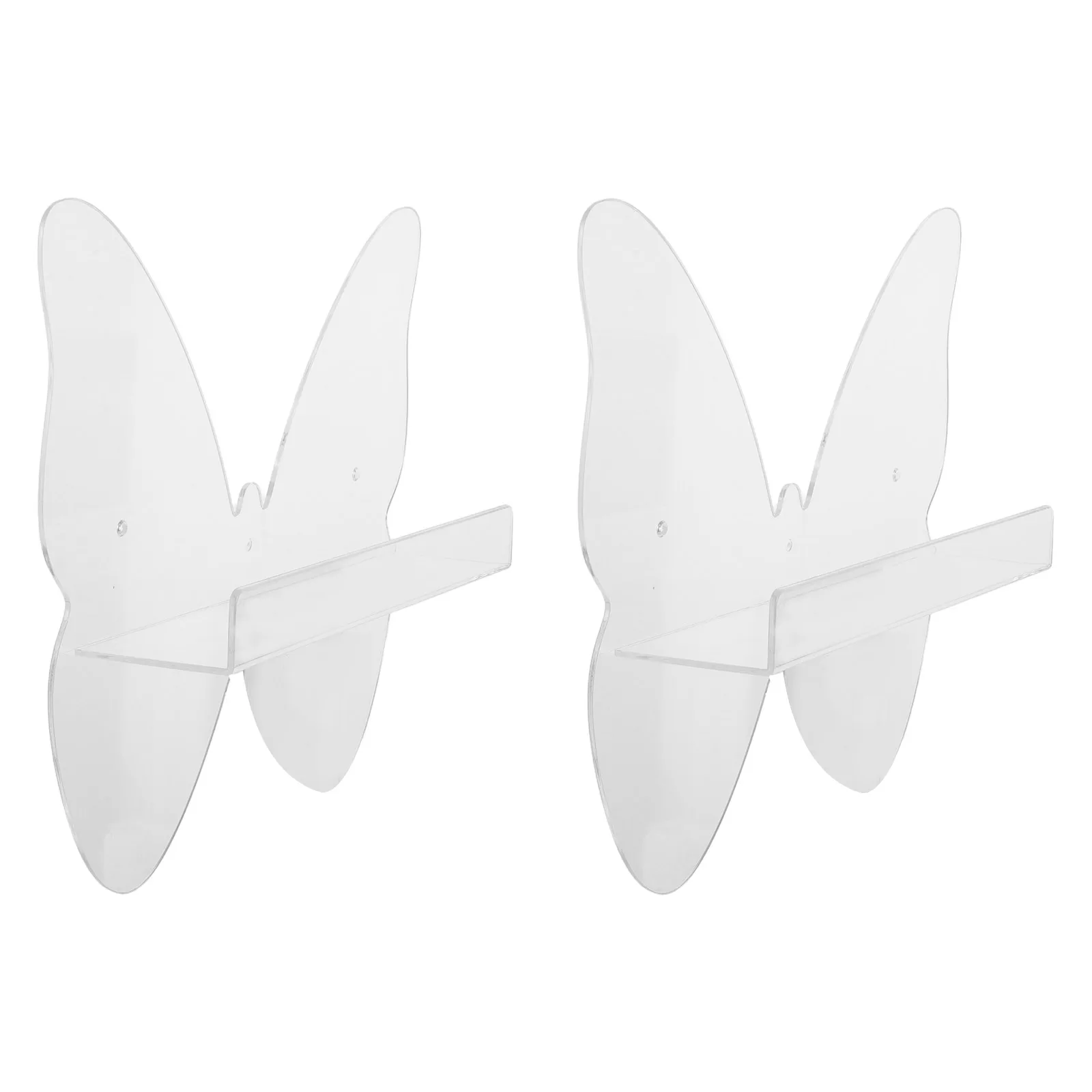 

2 Pcs Record Storage Rack Clear Acrylic Wall Mount CD Cd Wall Shelf Holder Butterfly Shape Album Display Shelf
